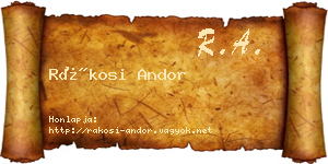 Rákosi Andor névjegykártya