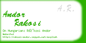 andor rakosi business card